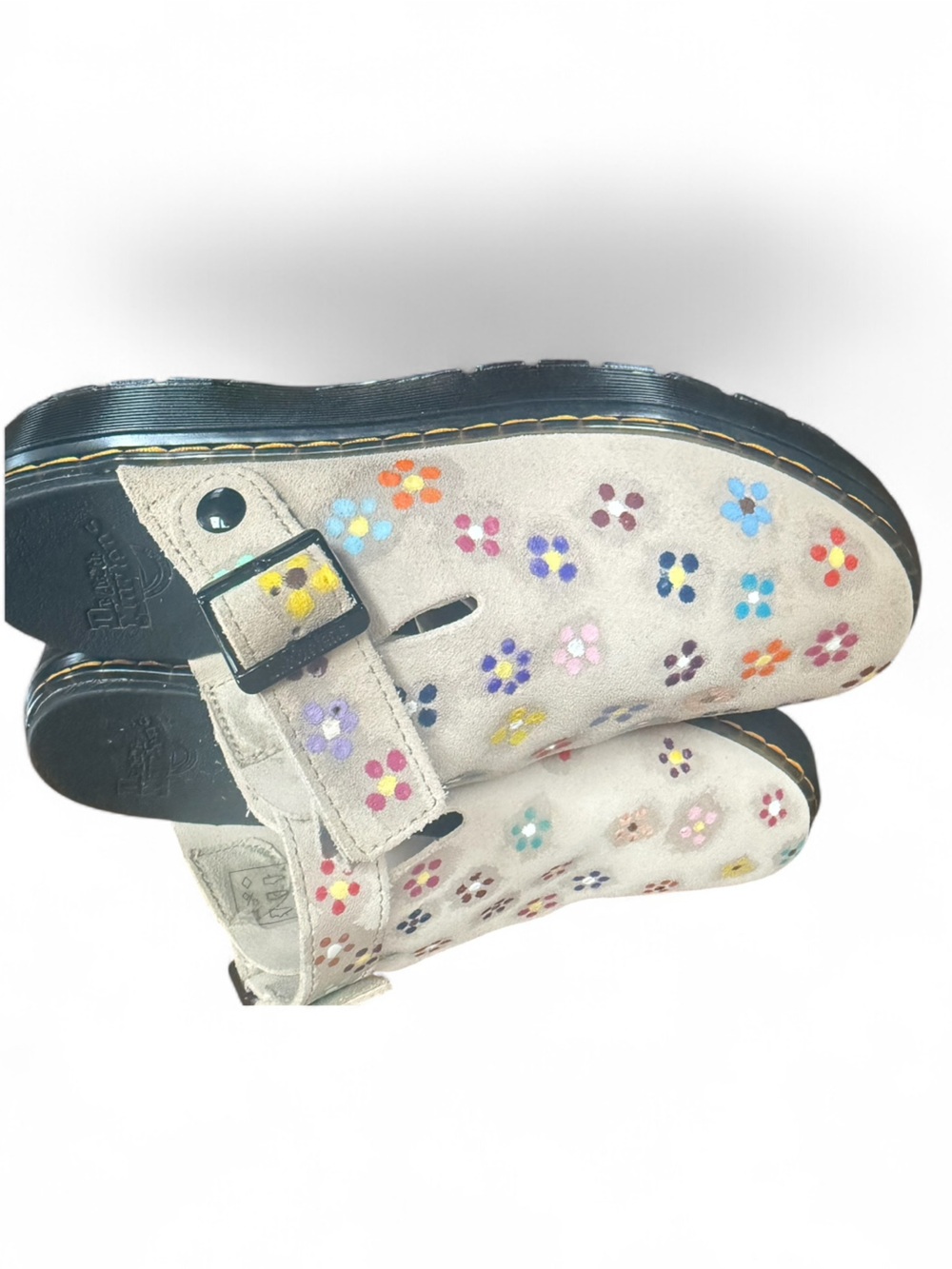Custom Hand-Painted Dr. Martens Carlson Clogs Floral Sz 9 - Picture 14 of 17